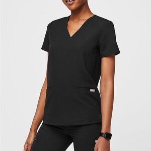 Women's 3 pocket black  V-Neck Top